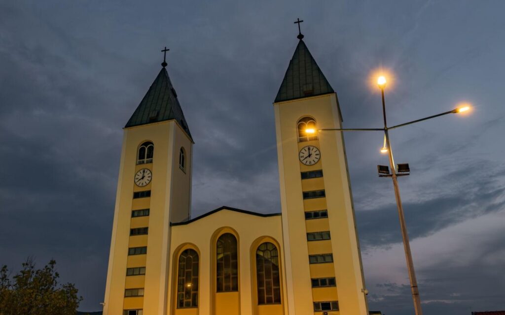 St James Church Medjugorje pilgrimage center near Guesthouse ROBI